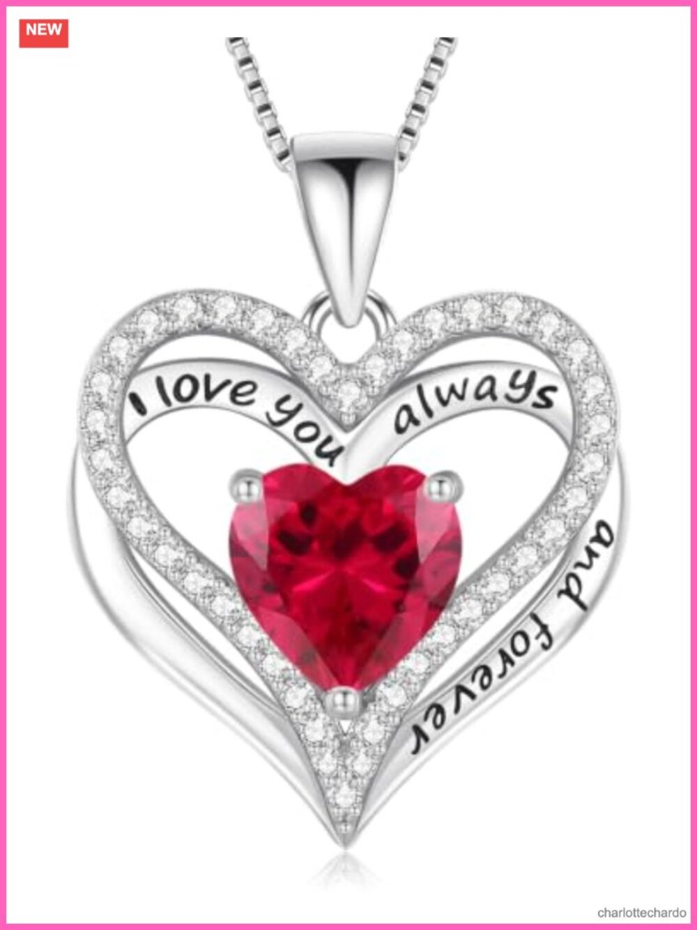 925 Sterling Silver Heart Pendant Necklace for Women Anniversary Gift